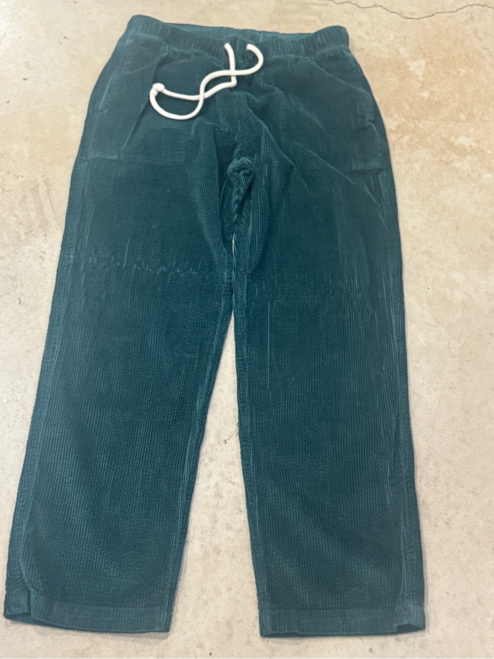 Dark Teal Corduroy Drawstring Pants